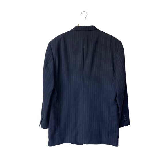 Hart Schaffner Marx Comfort‎ Blazer 46R Navy Blue Striped Old Money Quiet Luxury - Picture 4 of 10